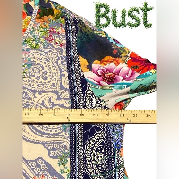 Johnny Was long sleeve knit top eclectic compilation of different patterns 
L54 - Picture 7 of 8